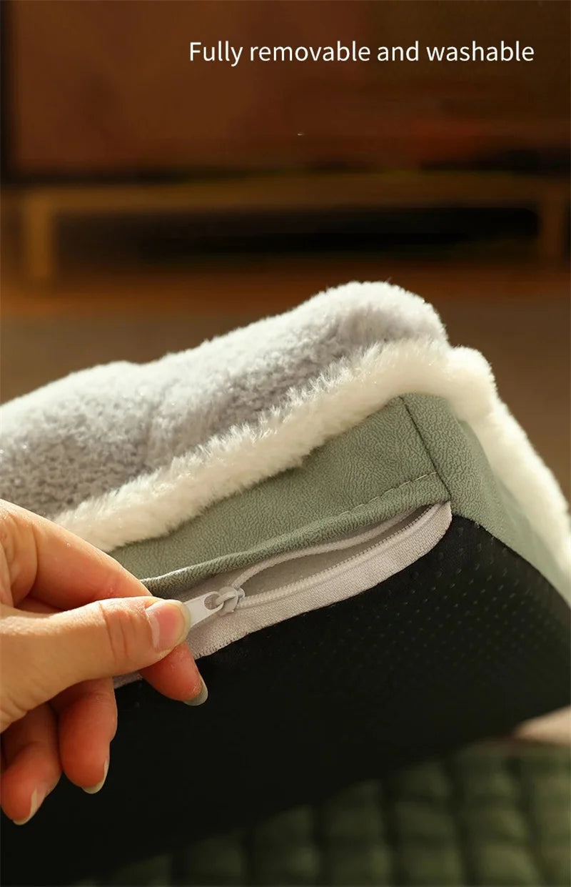 Winter Warm Dog Mat Luxury Sofa for Small Medium Dogs Plaid Bed for Cats Dogs Fluff Sleeping Removable Washable Pet Beds