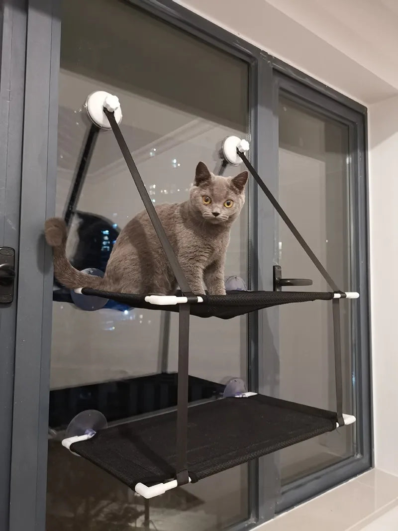 Cat Hammock Window Bed Kitten Sunny Seat Hanging Mount Beds Cat Sofa playing double-decker tunnels Suction Cup Wall Pet Hanging